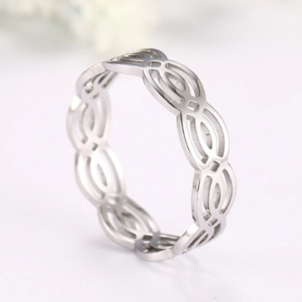 Stainless Steel Infinity  Weave Ring